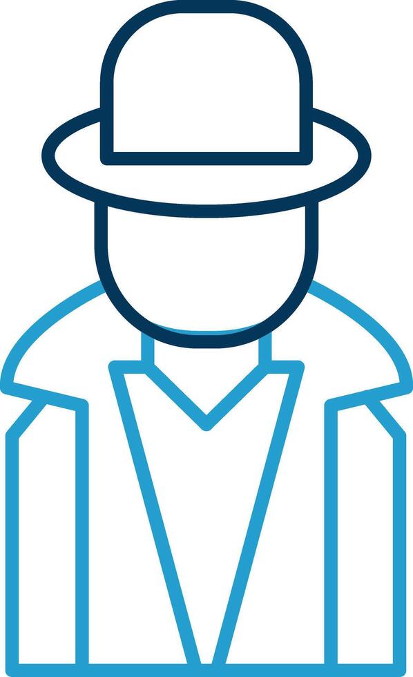 Hacker Line Blue Two Color Icon vector