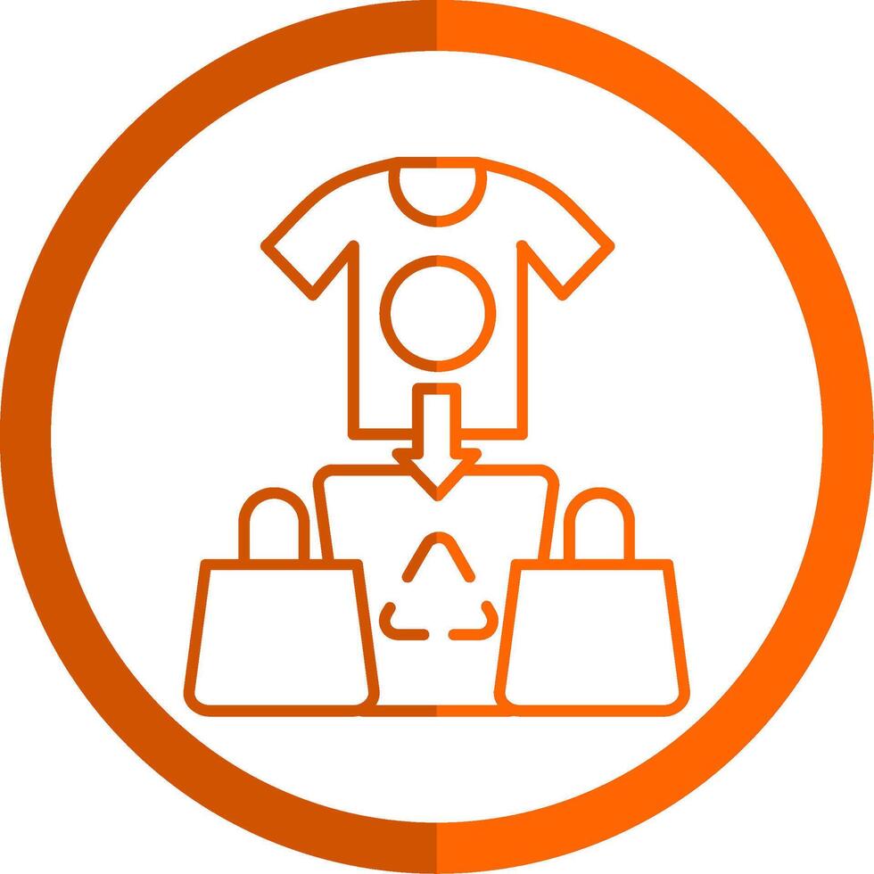 Overconsumption Line Orange Circle Icon vector