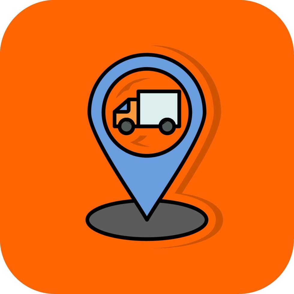 Tracking Filled Orange background Icon vector