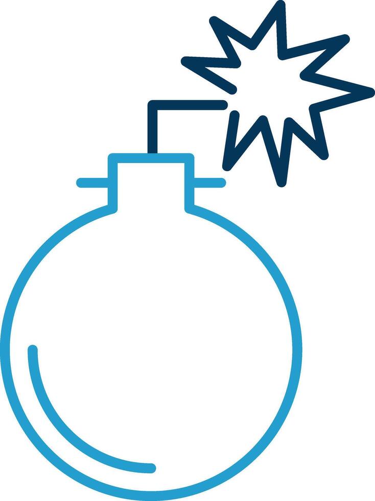 Bomb Line Blue Two Color Icon vector