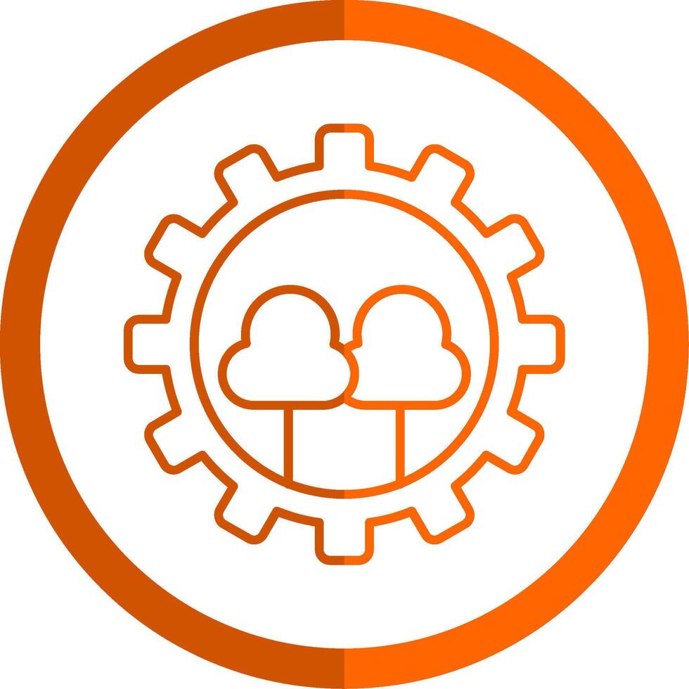 Forest Management Line Orange Circle Icon vector