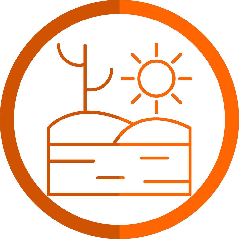 Desert Line Orange Circle Icon vector