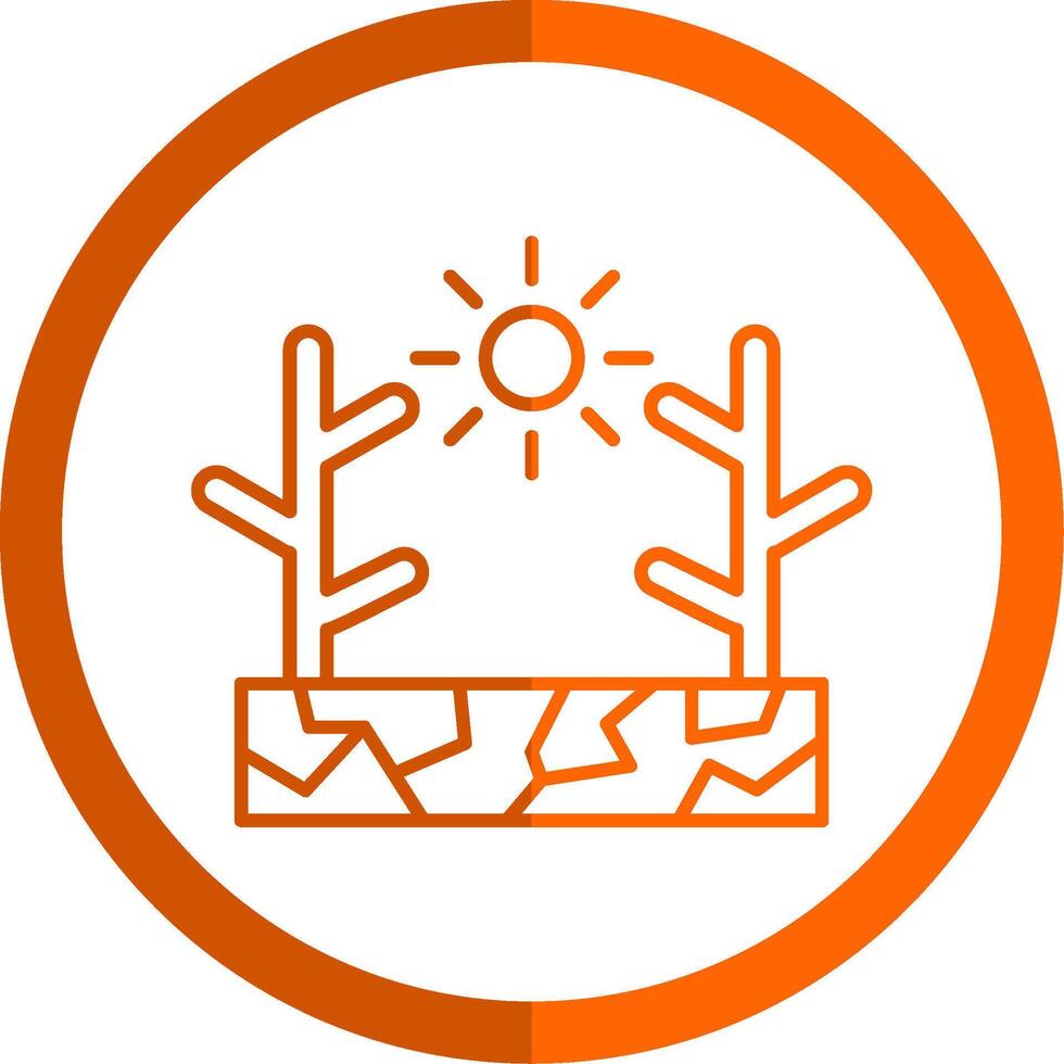 Drought Line Orange Circle Icon vector