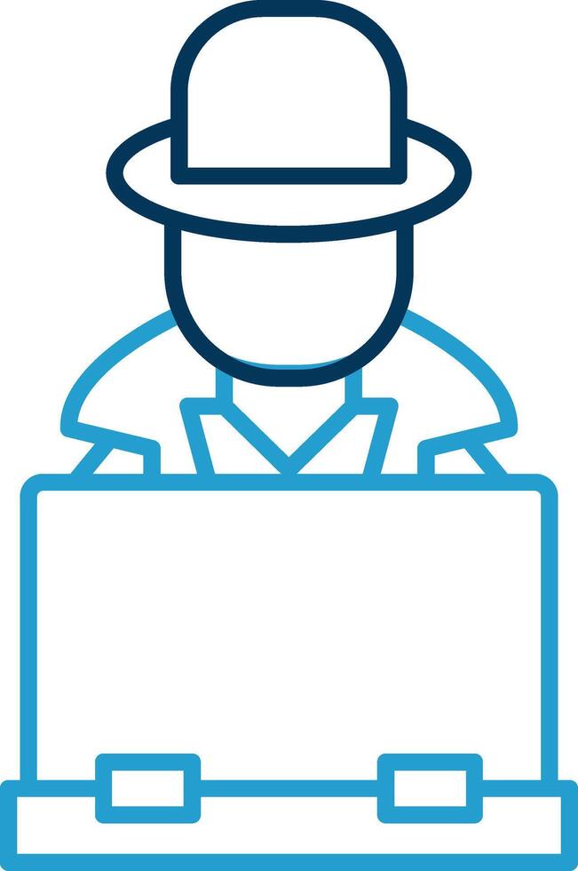 Hacker Line Blue Two Color Icon vector