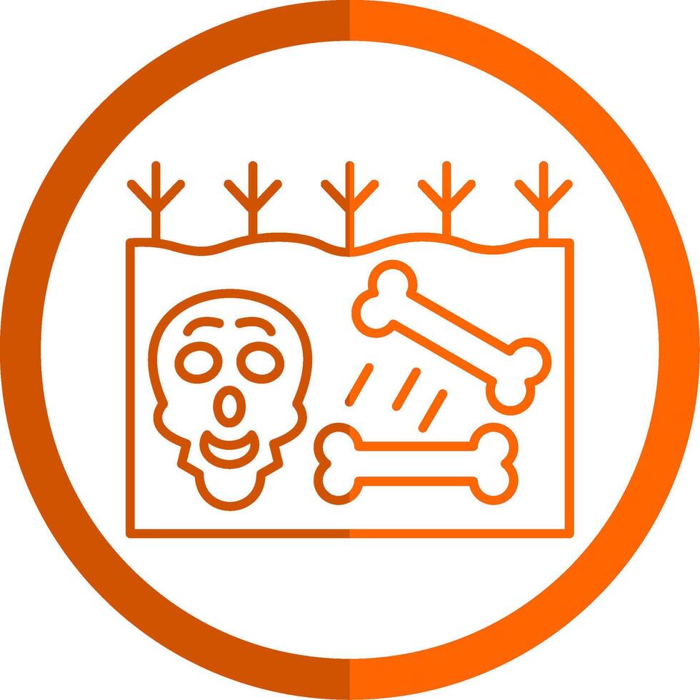 Extinction Line Orange Circle Icon vector