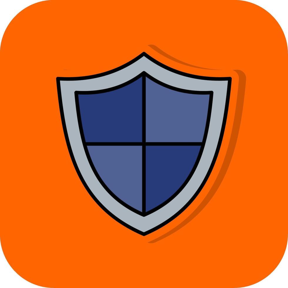 Shield Filled Orange background Icon vector