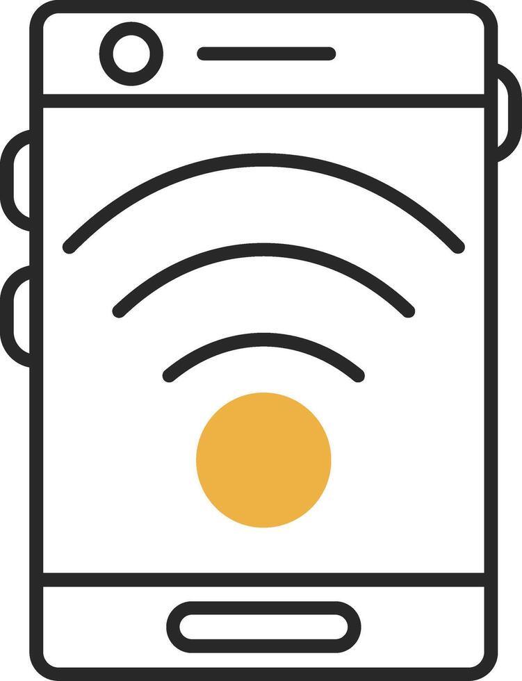 Signal Skined Filled Icon vector