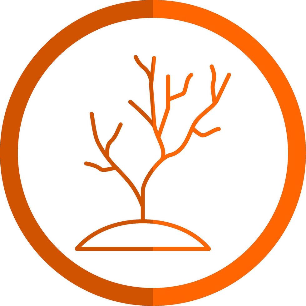 Coral Reef Line Orange Circle Icon vector