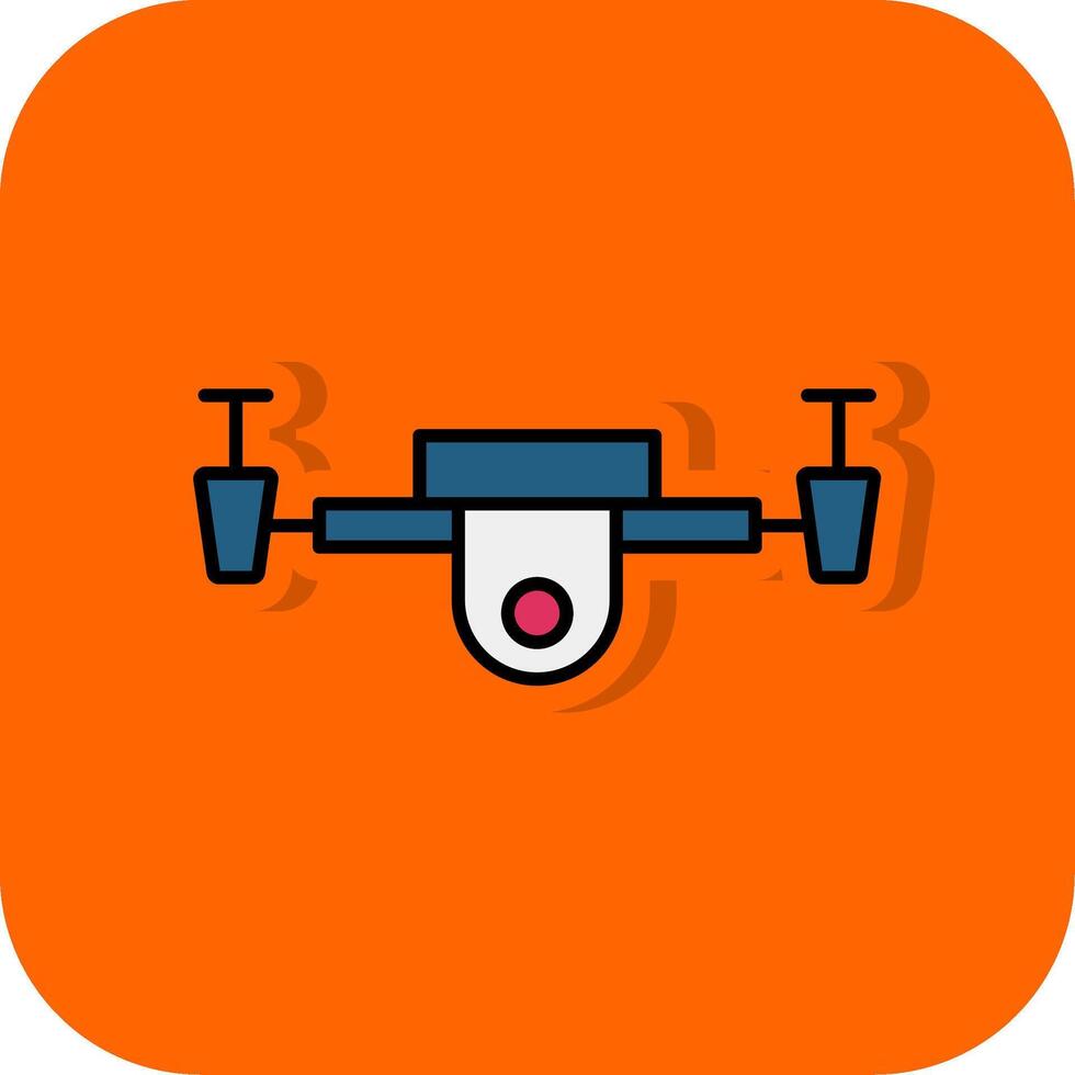 Drone Filled Orange background Icon vector