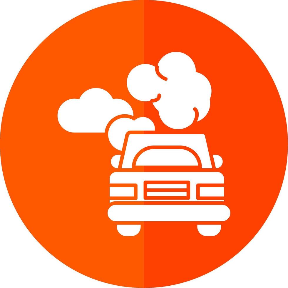 Car Pollution Glyph Red Circle Icon vector