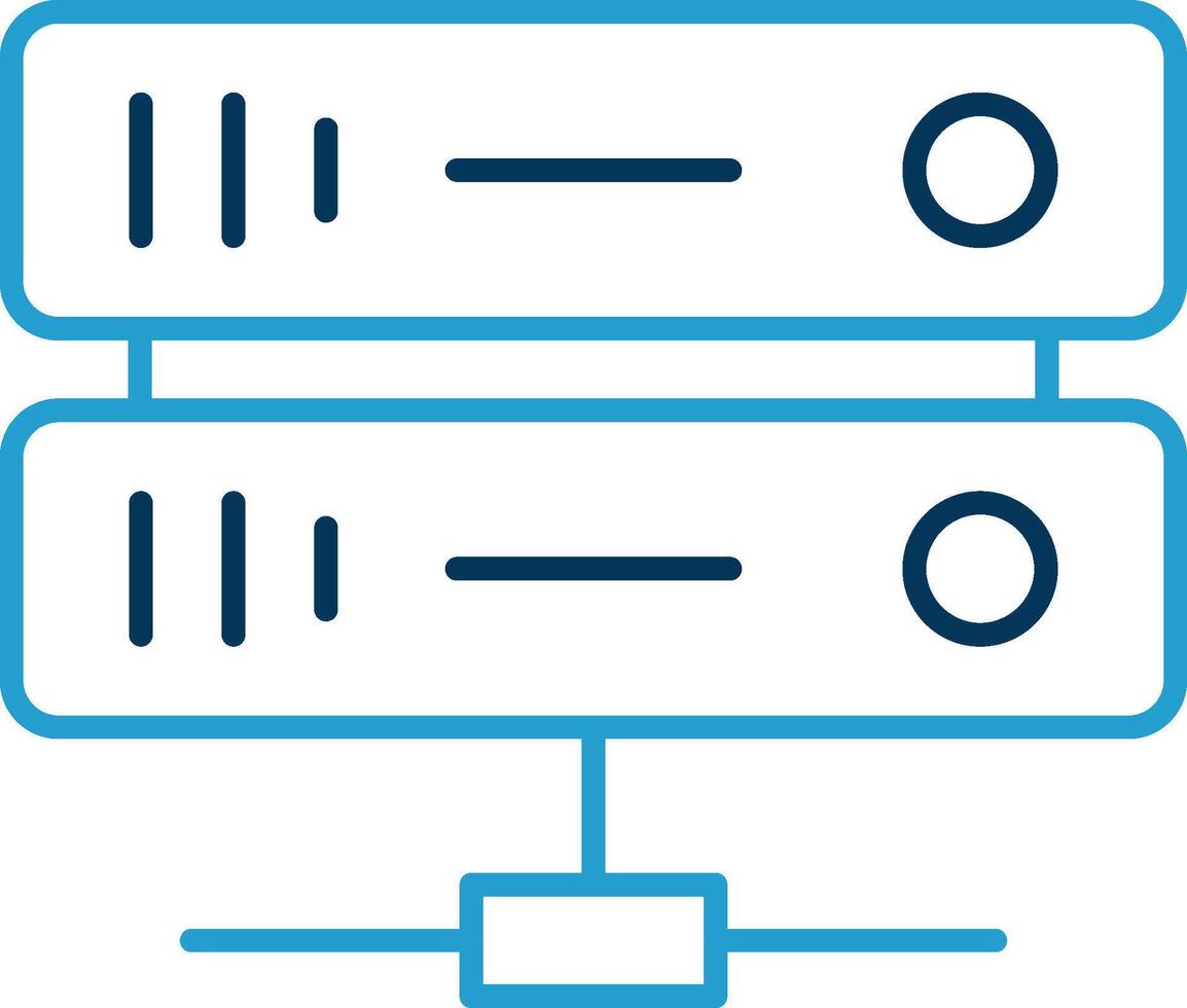 Server Line Blue Two Color Icon vector