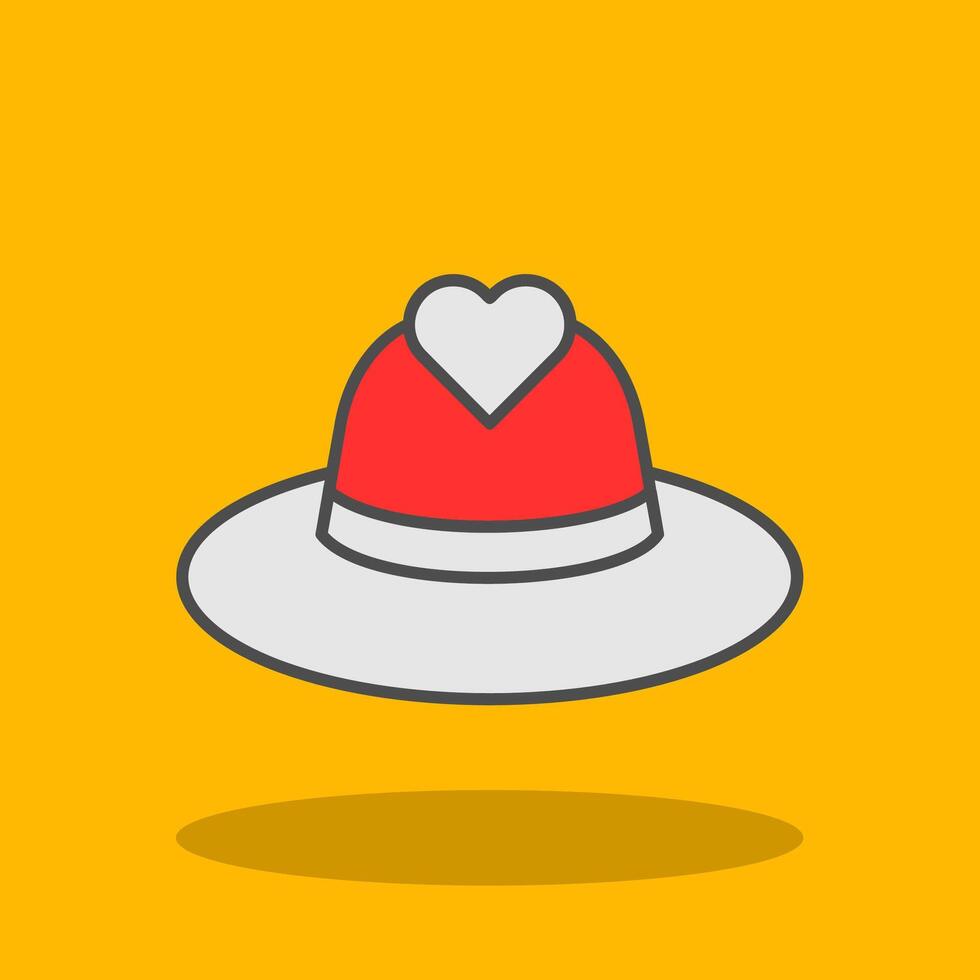 Hat Filled Shadow Icon vector