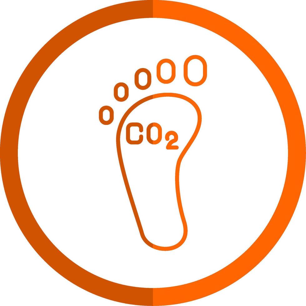 Carbon Footprint Line Orange Circle Icon vector