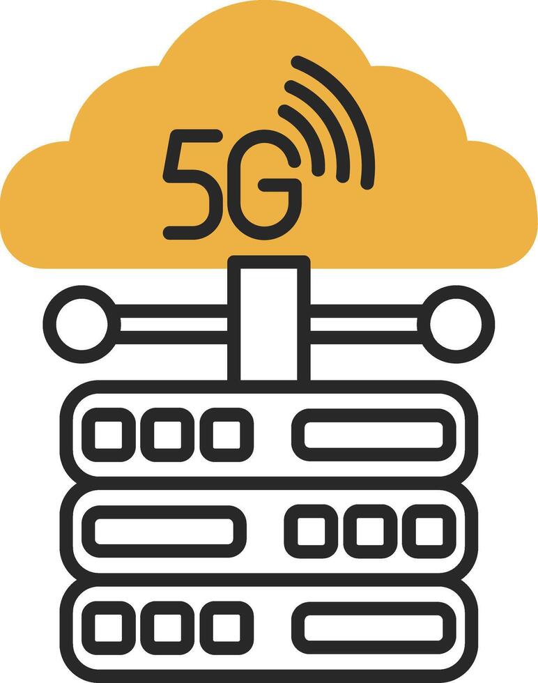 Networking Skined Filled Icon vector