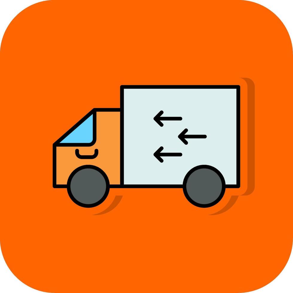 Delivery Filled Orange background Icon vector