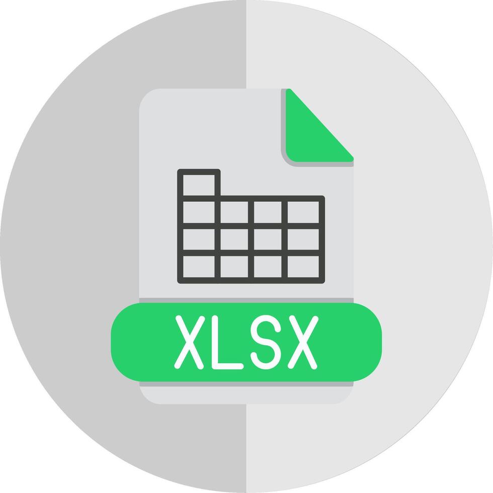 Xlsx Flat Scale Icon vector