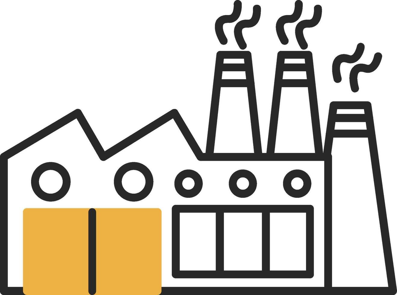 Factory Skined Filled Icon vector