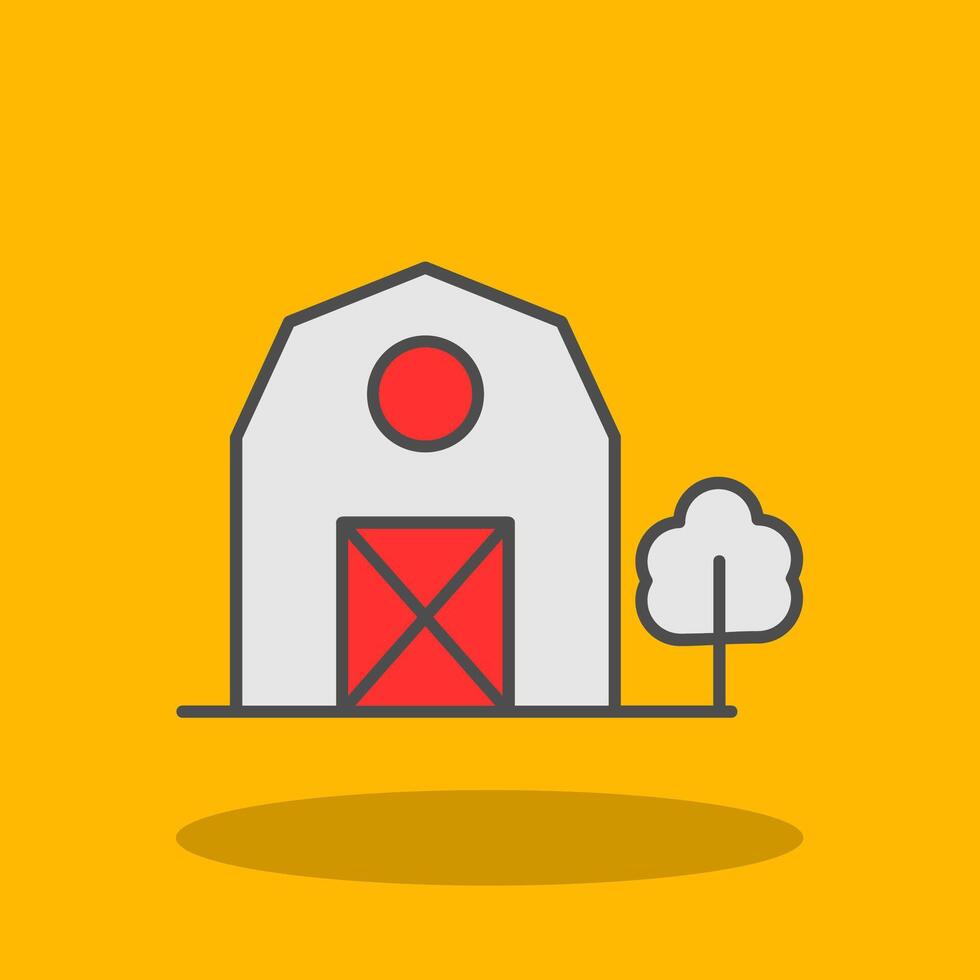 Barn Filled Shadow Icon vector