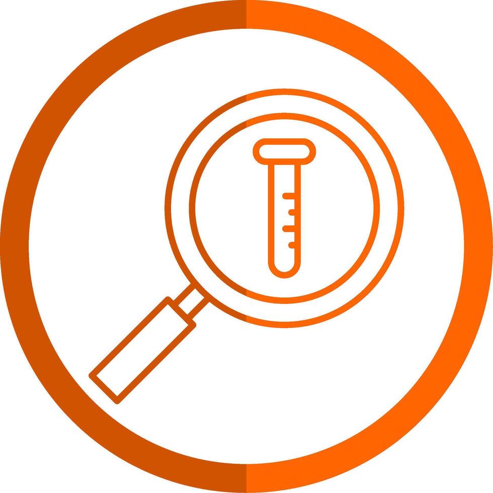 investigación línea naranja circulo icono vector