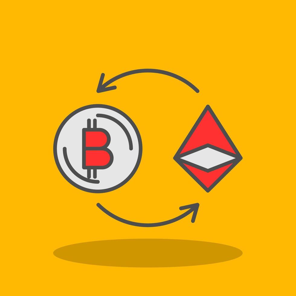 Ethereum Filled Shadow Icon vector
