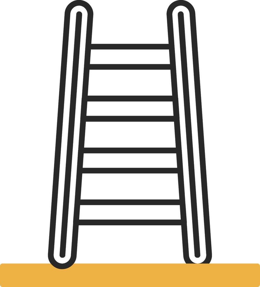 Step Ladder Skined Filled Icon vector