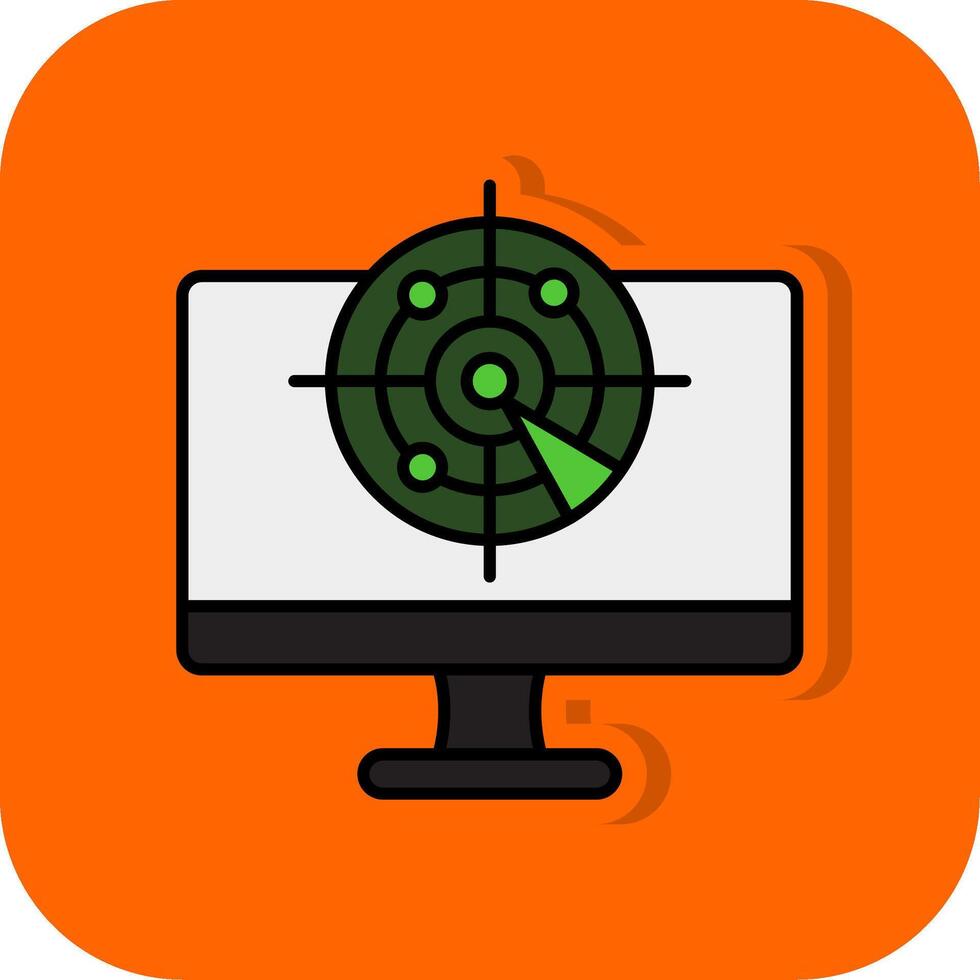 Radar Filled Orange background Icon vector