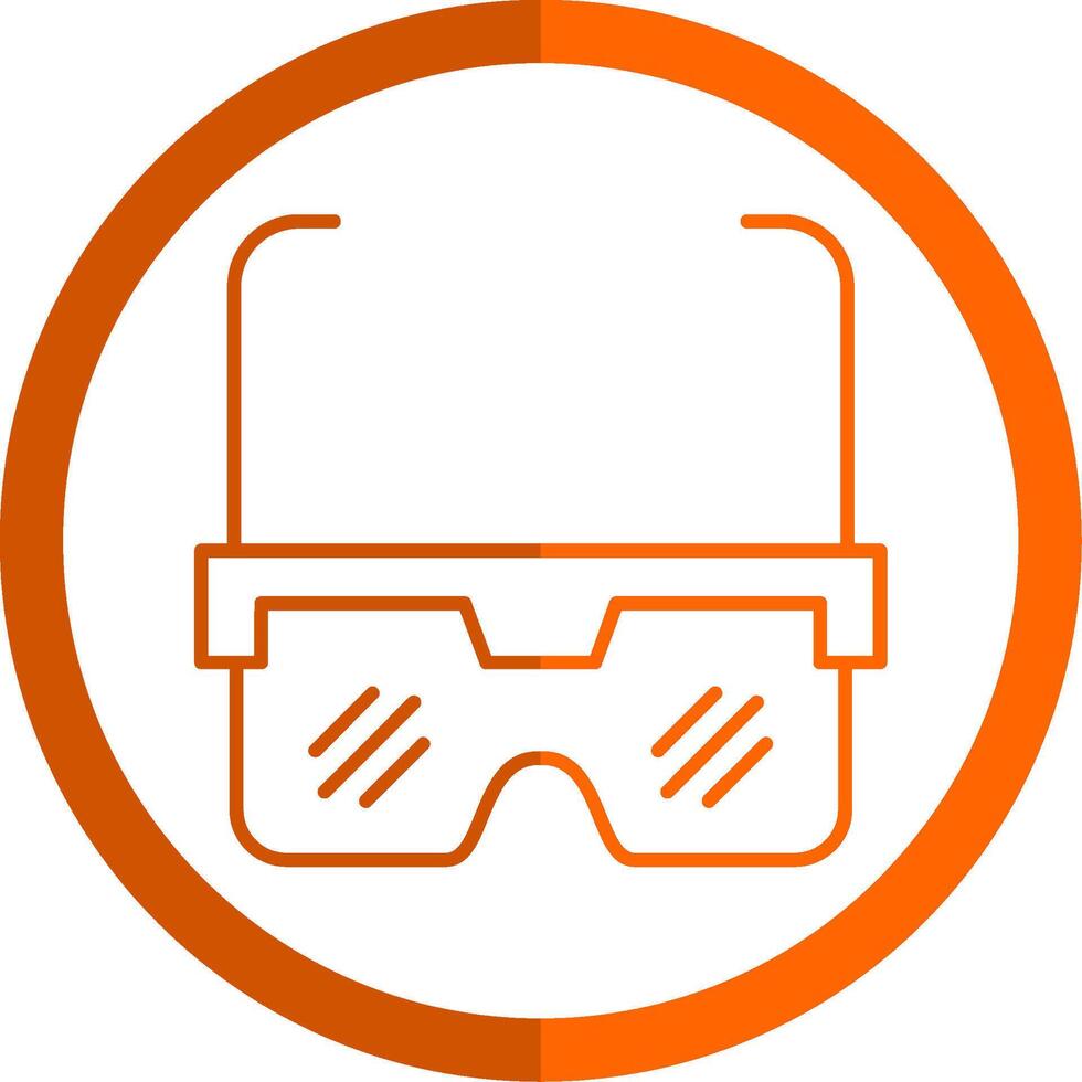 Eye Protector Line Orange Circle Icon vector
