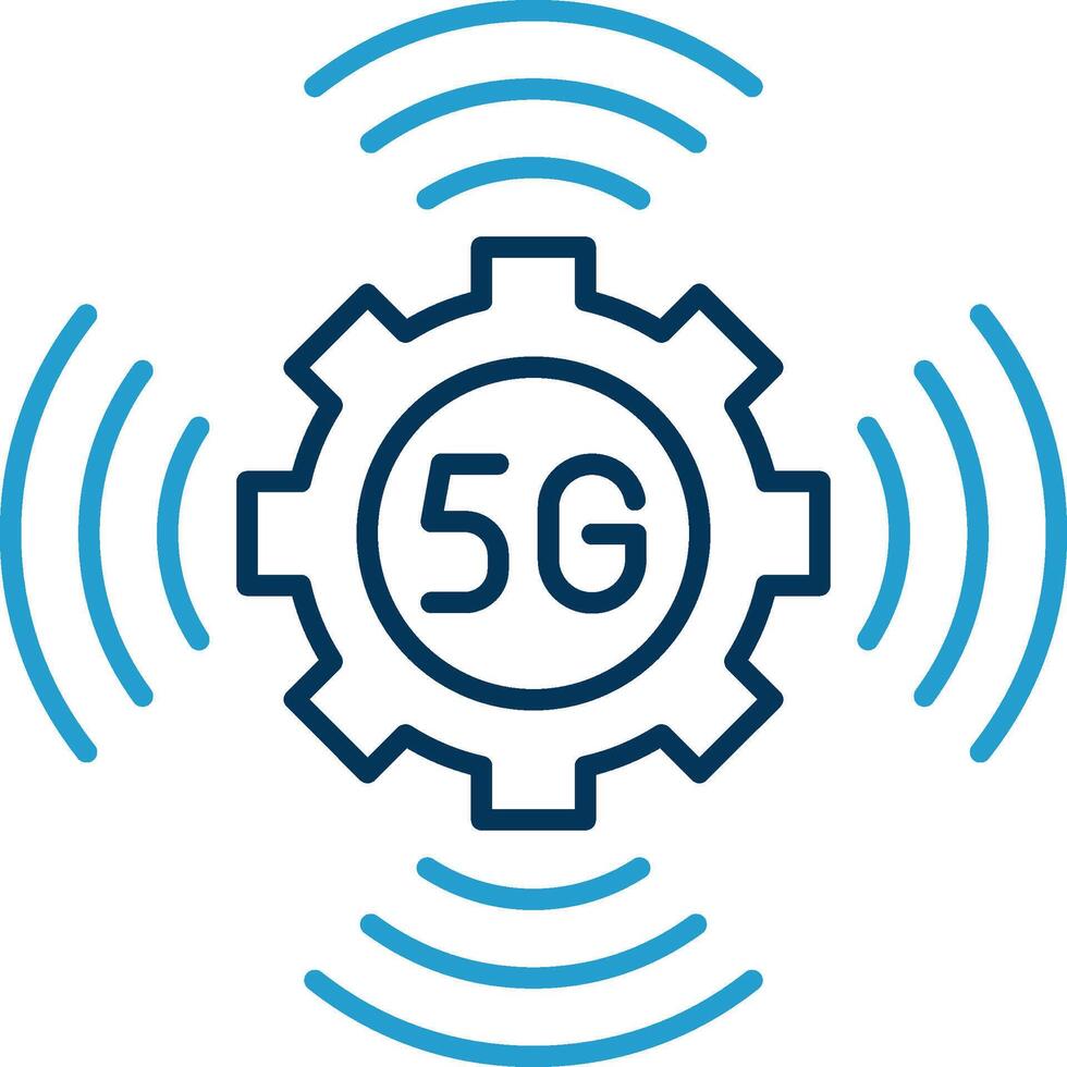 5G Line Blue Two Color Icon vector