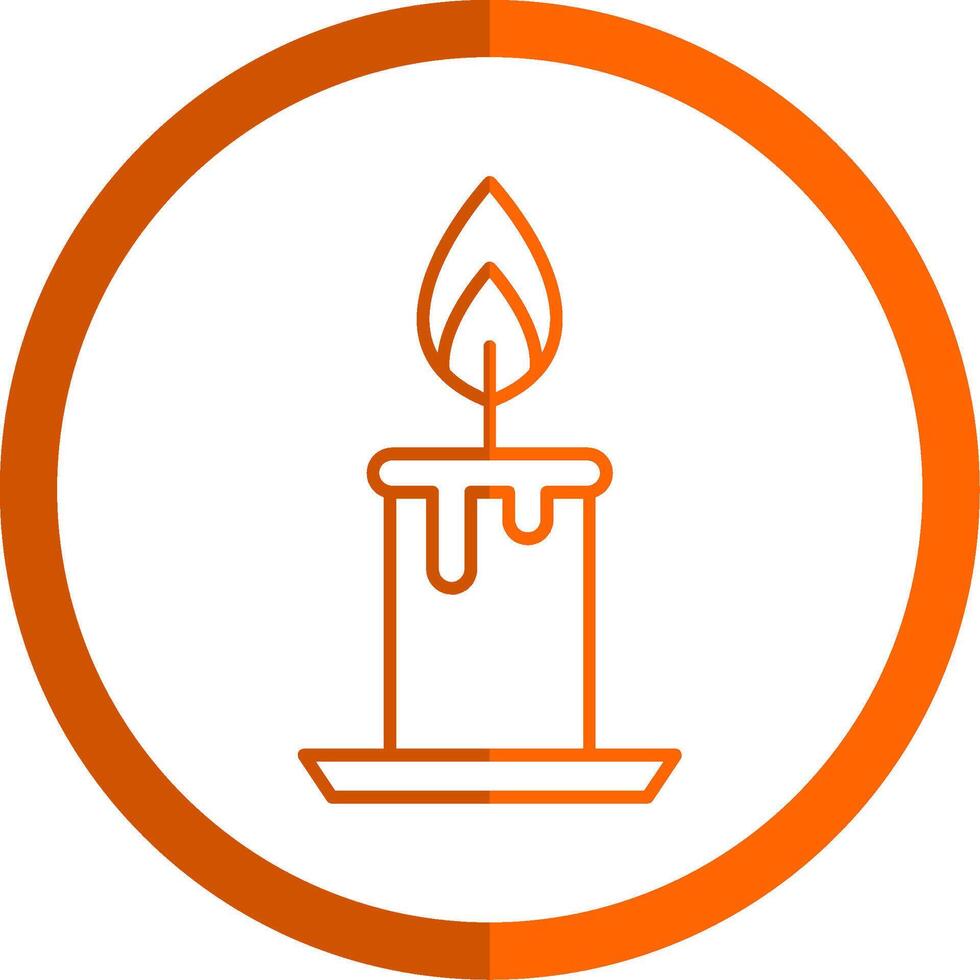 Burning Line Orange Circle Icon vector