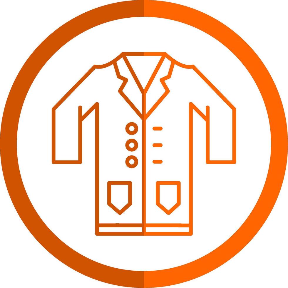 Lab Coat Line Orange Circle Icon vector