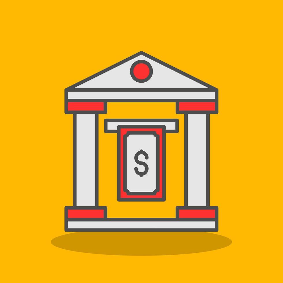 Cash Withdraw Filled Shadow Icon vector