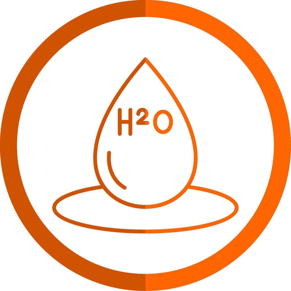 H2O línea naranja circulo icono vector