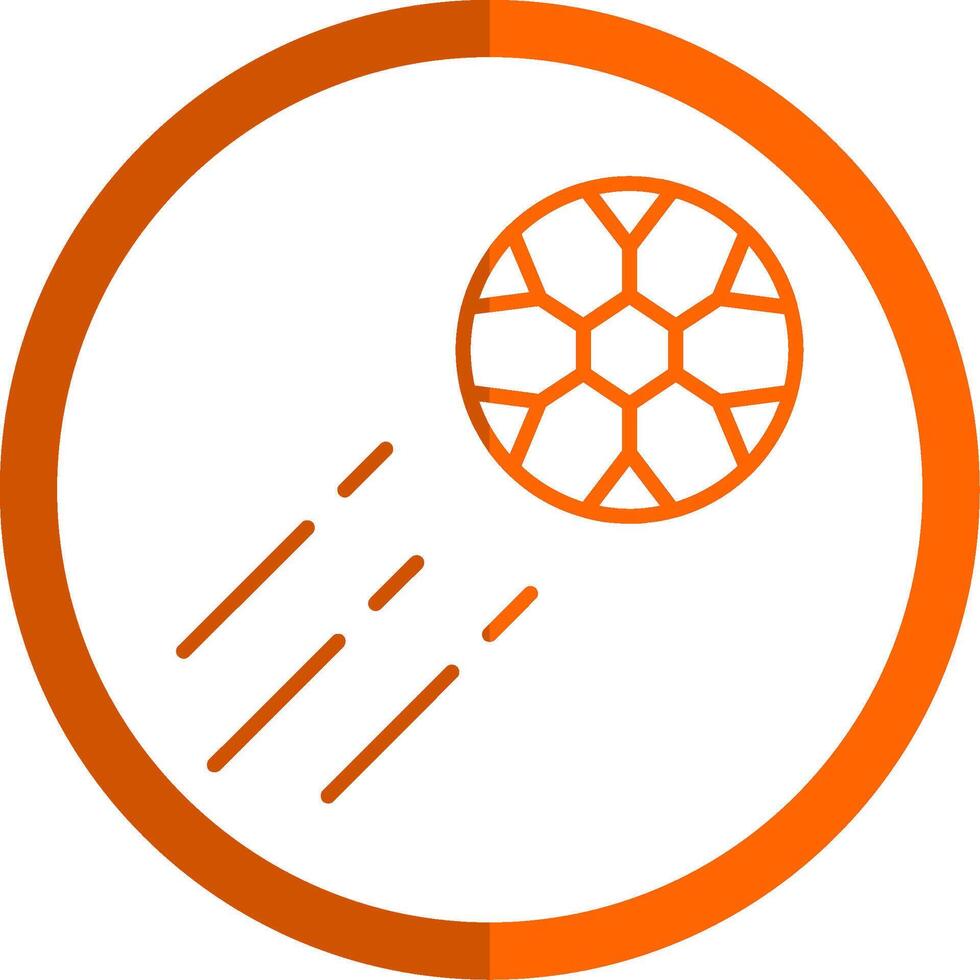 Football Shot Line Orange Circle Icon vector