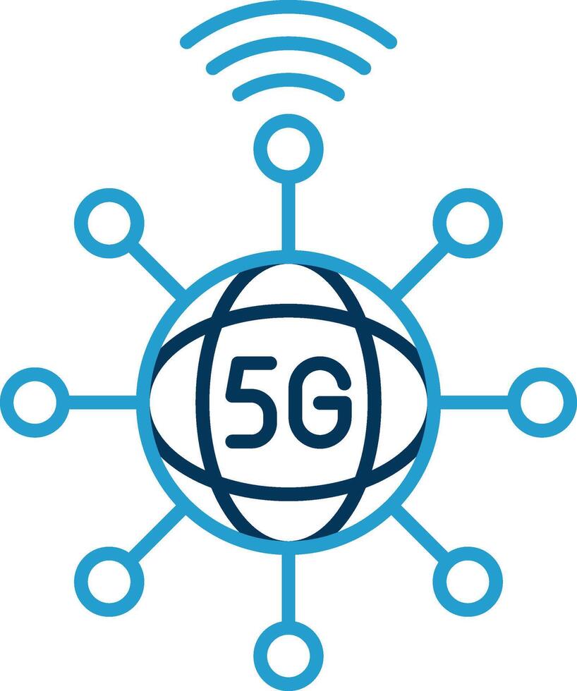 Connection Line Blue Two Color Icon vector