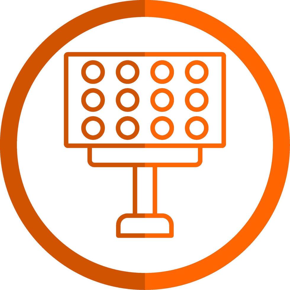 Stadium Lights Line Orange Circle Icon vector