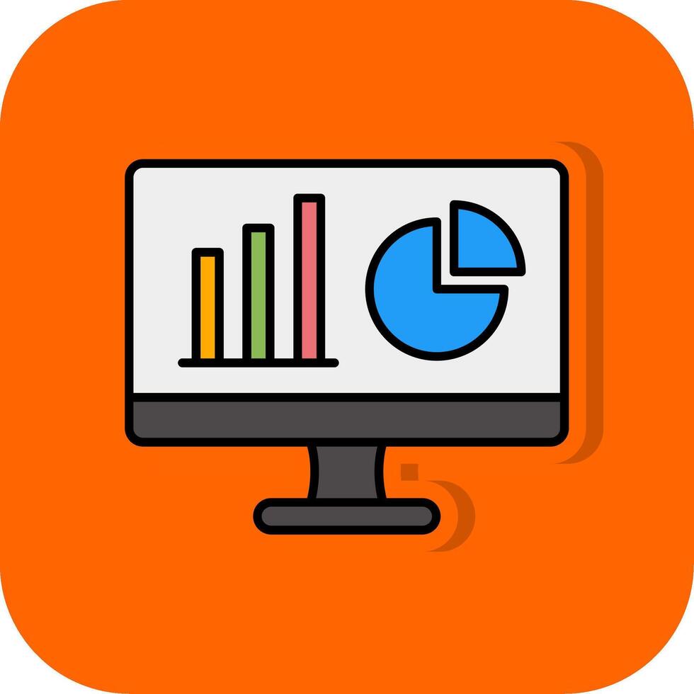 Dashboard Filled Orange background Icon vector