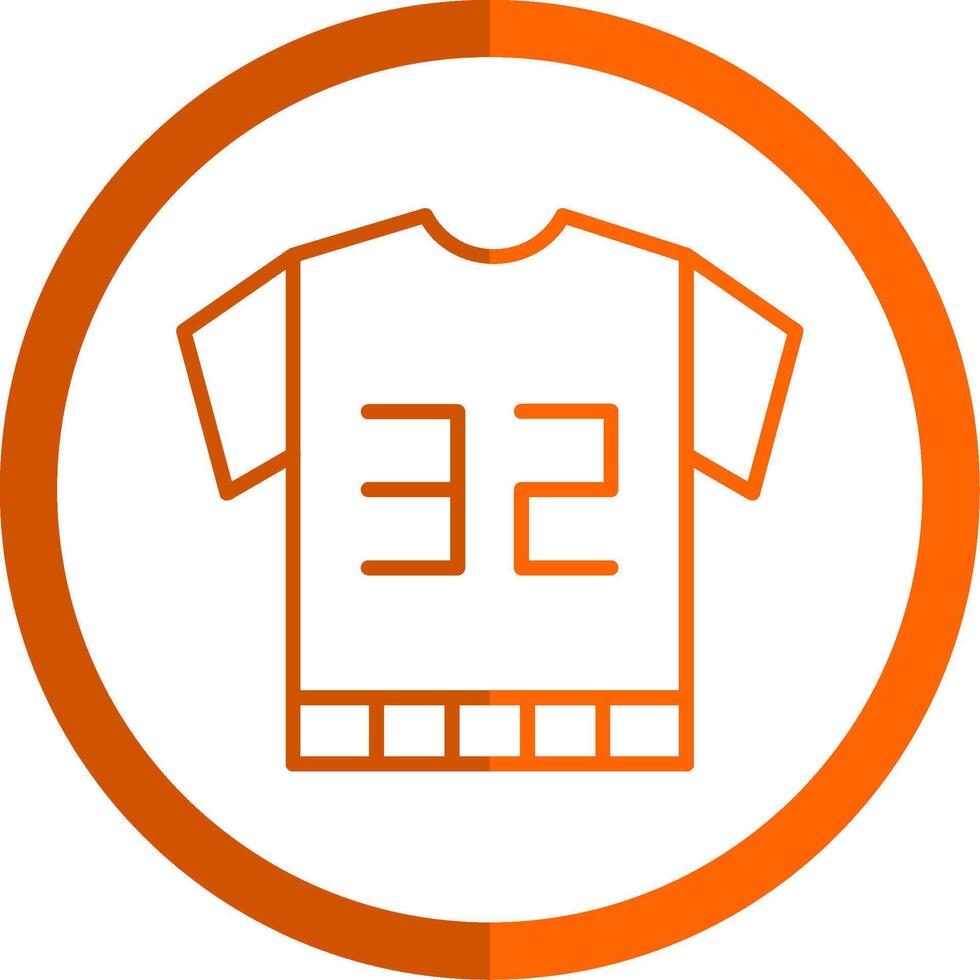 Football Jersey Line Orange Circle Icon vector