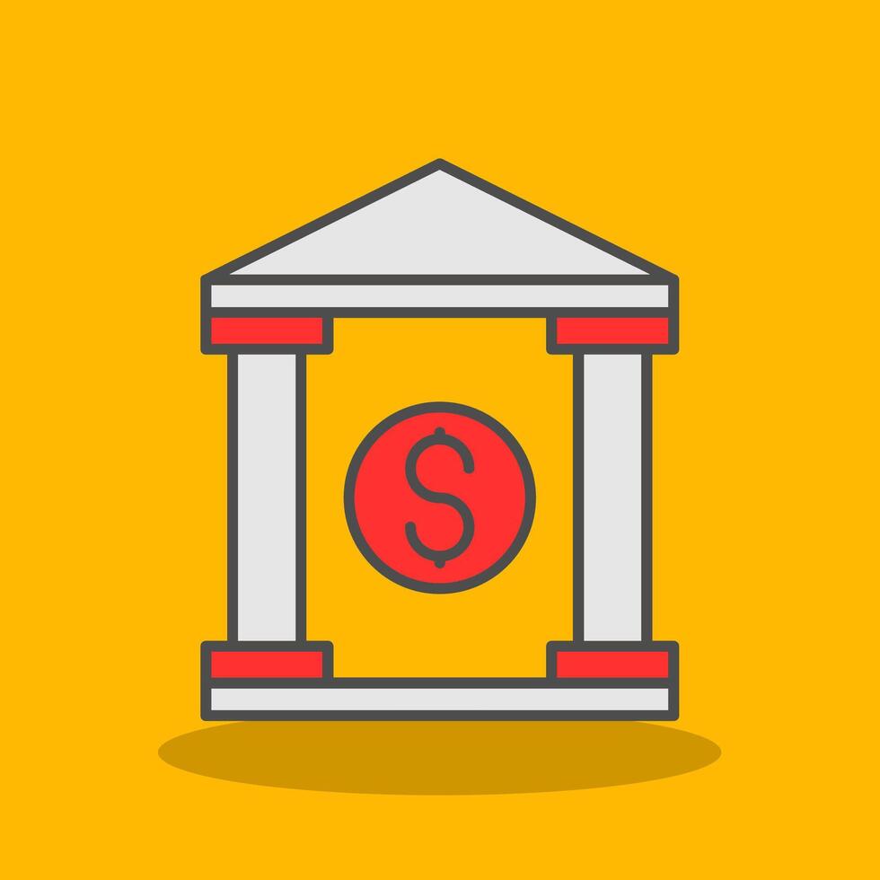 Bank Filled Shadow Icon vector