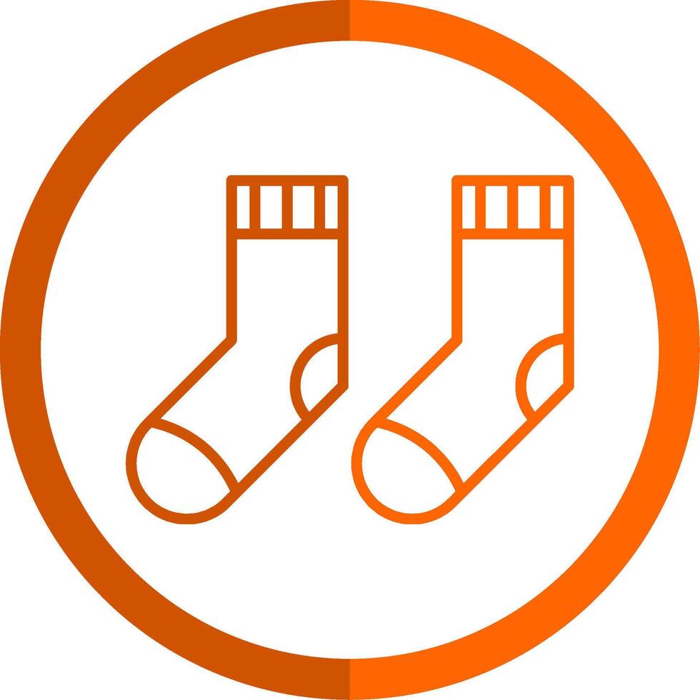 Socks Line Orange Circle Icon vector