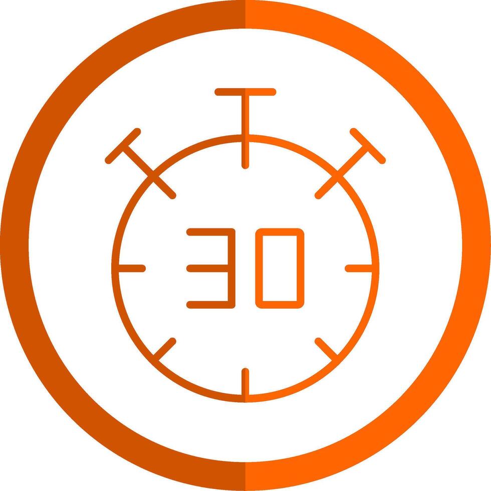 Half Time Line Orange Circle Icon vector