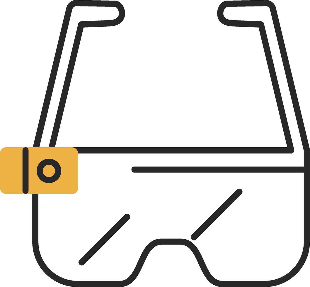 Ar Glasses Skined Filled Icon vector