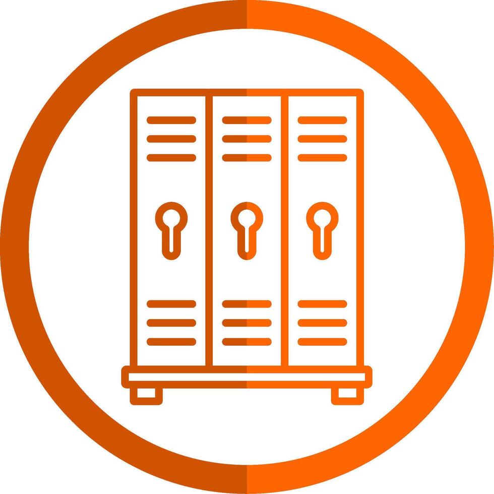 Lockers Line Orange Circle Icon vector