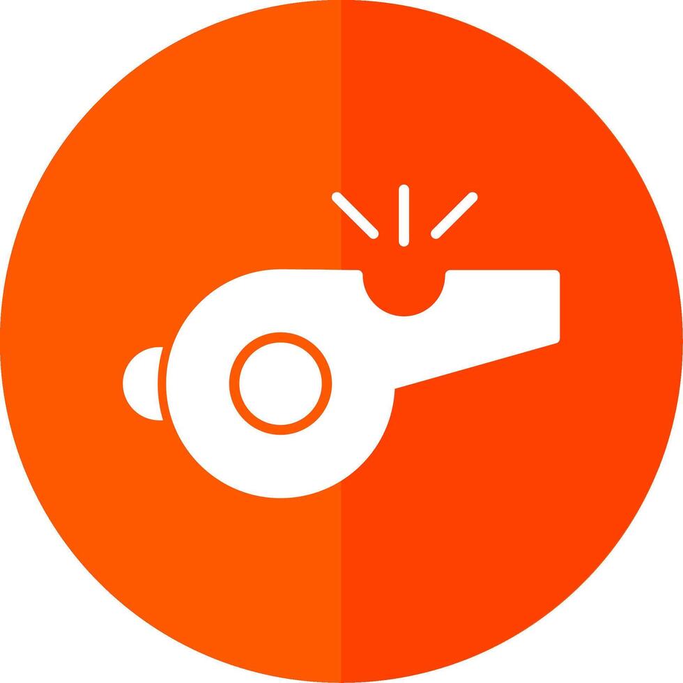 Whistle Glyph Red Circle Icon vector