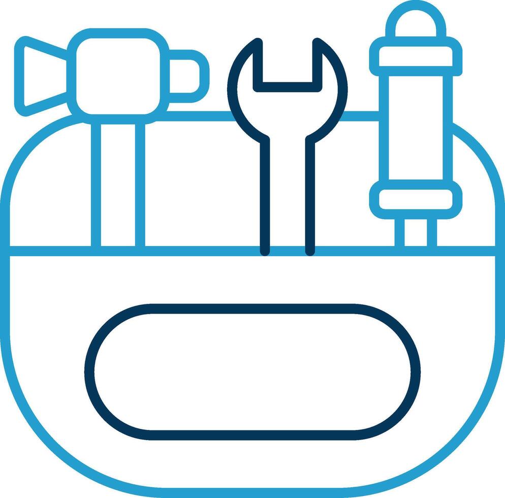 Toolkit Line Blue Two Color Icon vector