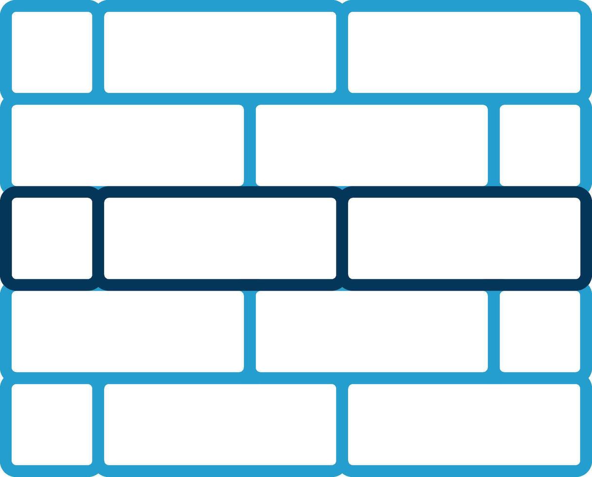 Brickwall Line Blue Two Color Icon vector