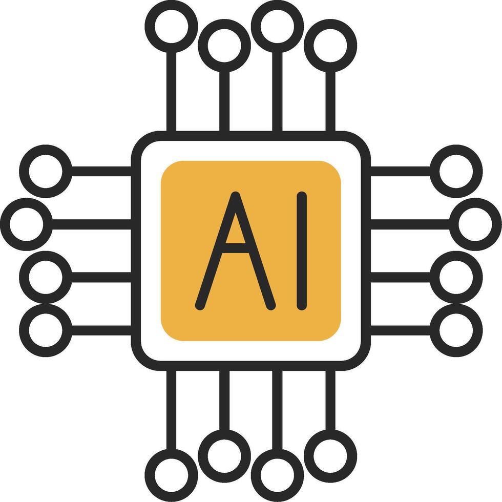 AI Skined Filled Icon vector