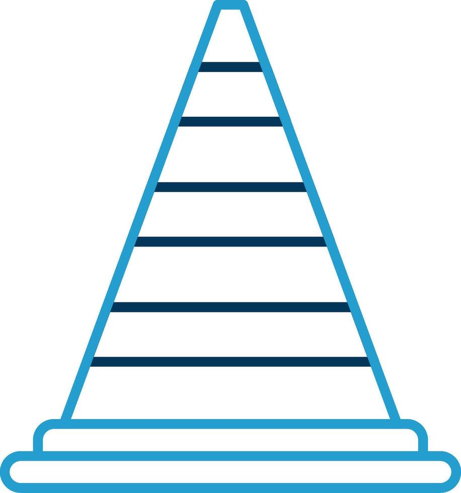 Cone Line Blue Two Color Icon vector