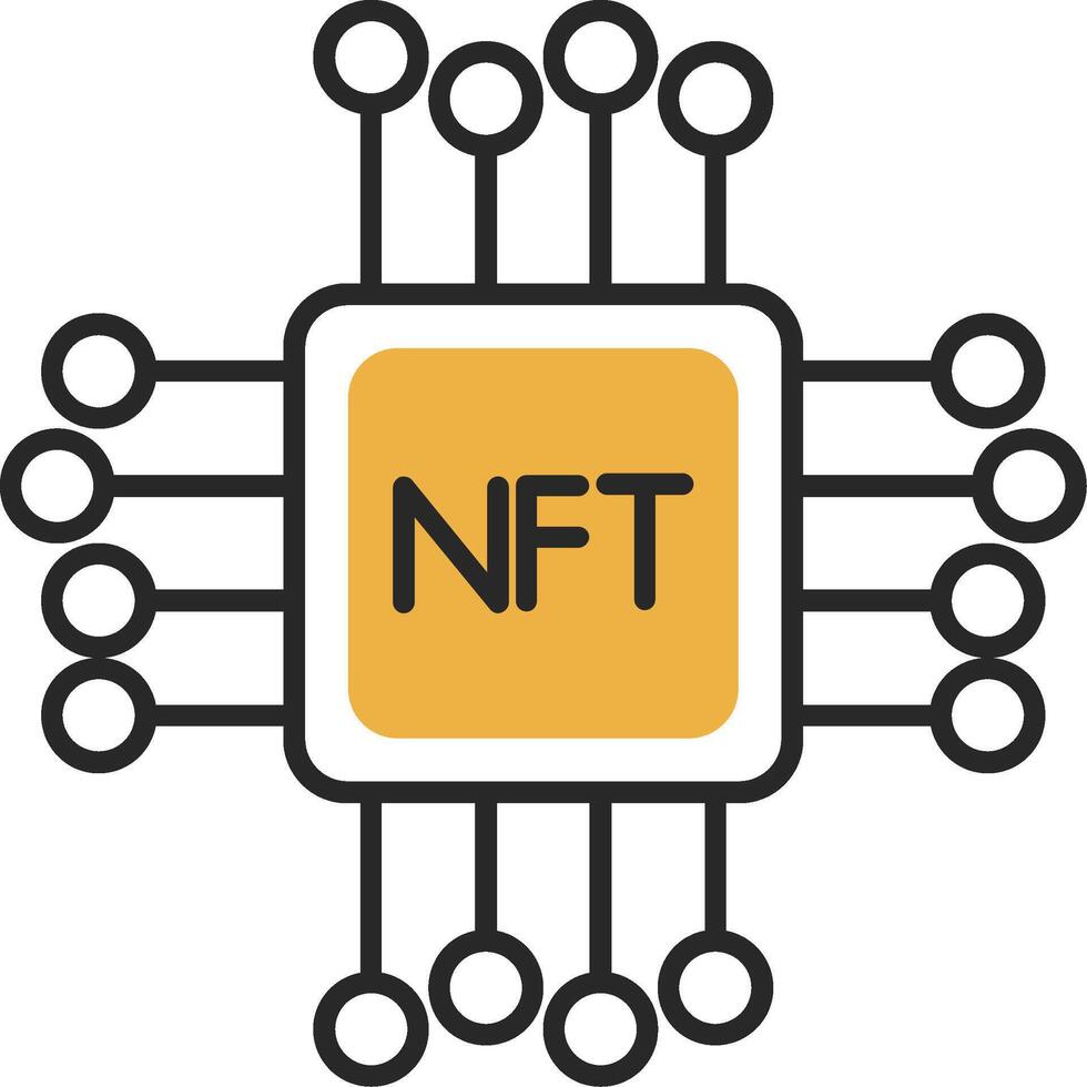 Nft Skined Filled Icon vector