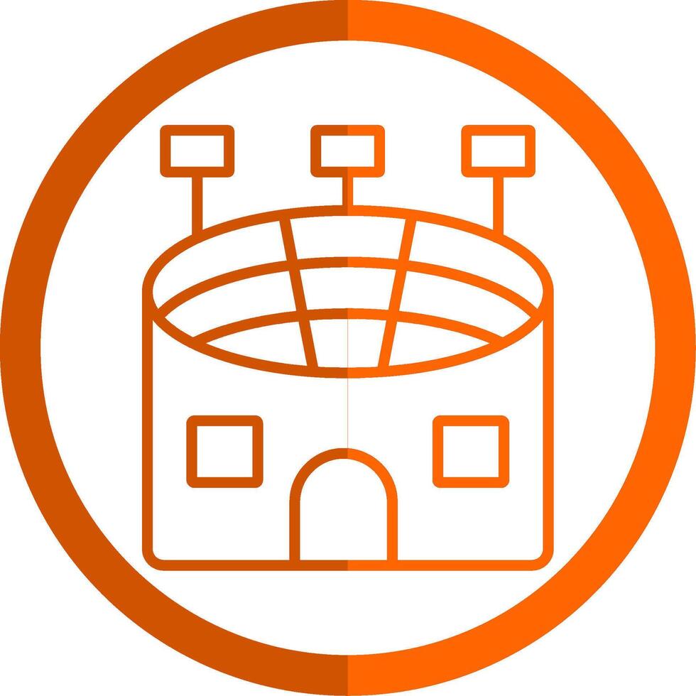 Stadium Line Orange Circle Icon vector
