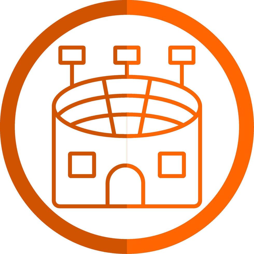 Stadium Line Orange Circle Icon vector